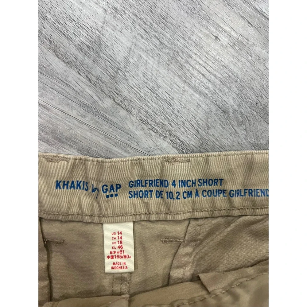 Gap Khakis Girlfriend 4‎ Inch Shorts Womens 14 Tan Chino Cuffed Casual Summer